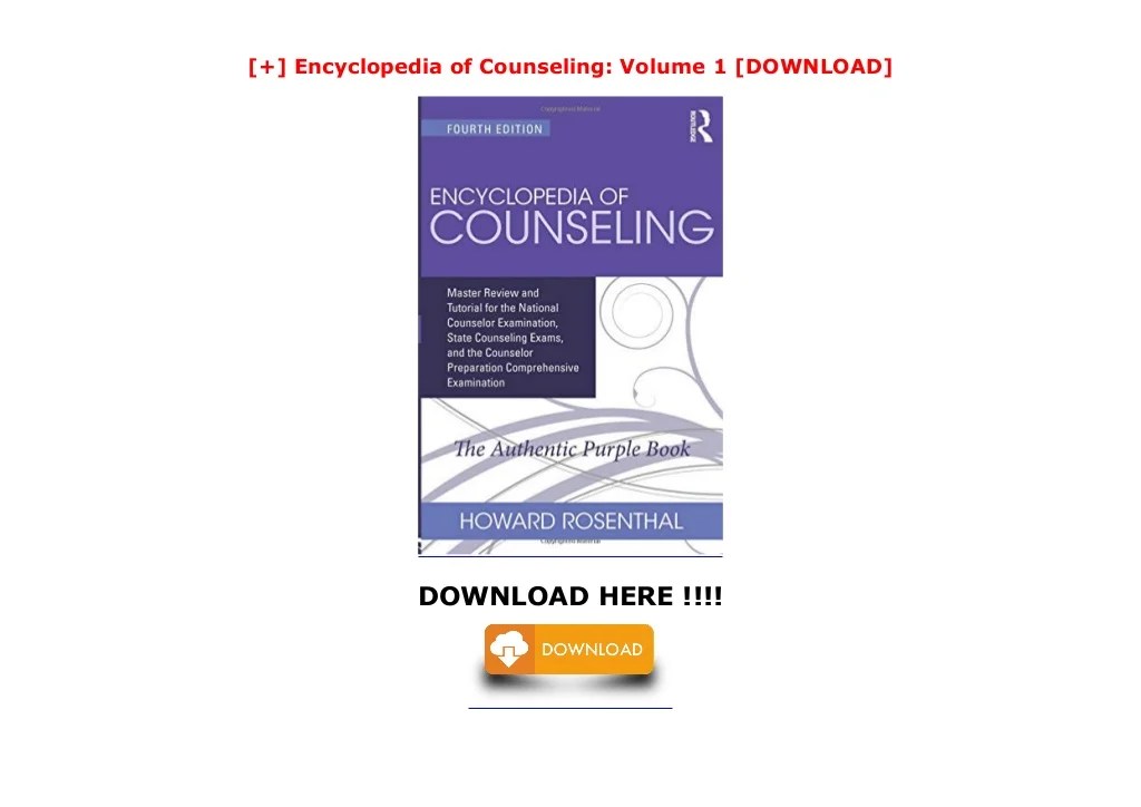 Encyclopedia of counseling 5th edition pdf